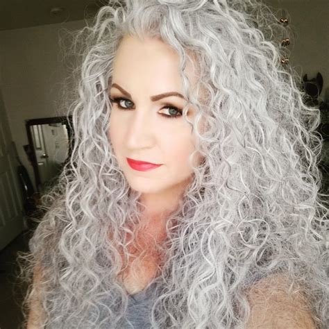 Sarah Chapman Long Grey Hair Natural Curls Grey Curly Hair Long Gray