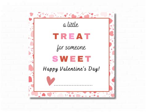 Printable Valentine's Day Card for Kids, NO EDITING A Little Treat for