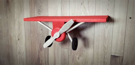 Medium BRIGHT Red Airplane Shelf Airplane Decor Airplane - Etsy