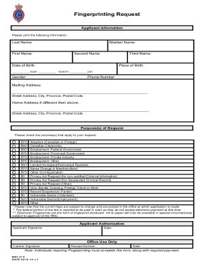 Fillable Online Fingerprint Applicant Info Sheet Fax Email Print