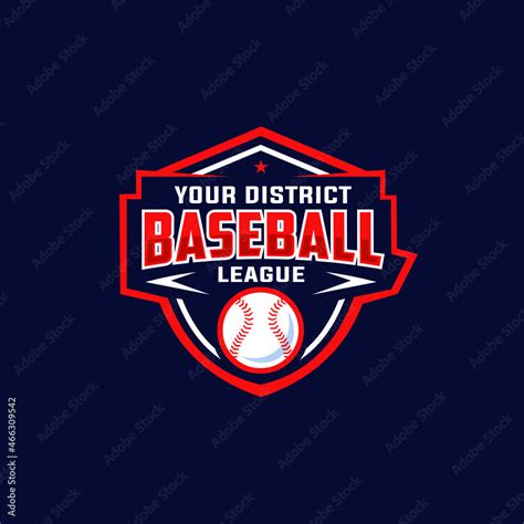 Baseball league emblem shield ready made logo template isolated Stock ...