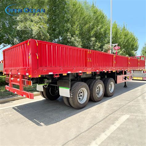 40ft 4 Axle Flatbed Side Wall Fence Truck Semi Trailers For Container