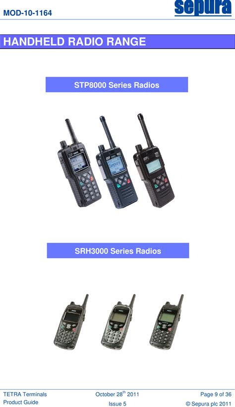 Sepura Plc Stp8280 Portable Tetra Radio User Manual Tetra Terminals