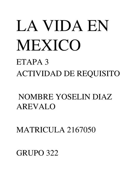 Ar Etapa Lvm La Vida En Mexico La Vida En Mexico Etapa