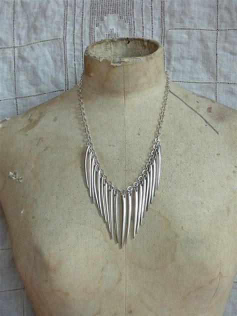 Silver Spike Necklace by RecklessDaughterShop on Etsy