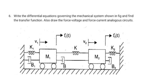 Write The Differential Equations Governing The Chegg