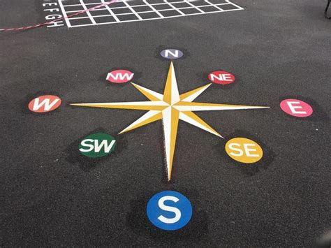 Playground Marking 8 Point Compass Art For Kids Playground Compass Rose