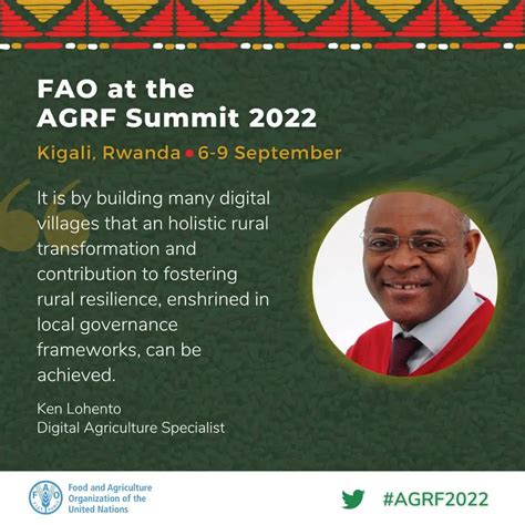 FAO In Rwanda On Twitter RT Jcniyomugabo At The AGRF2022 FAO S