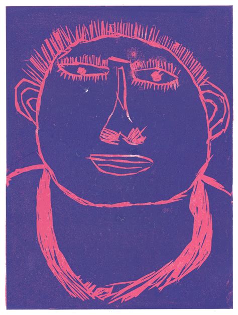 Self Portrait Lino Print 7 Intoart