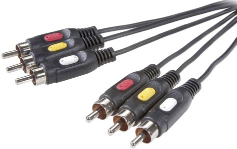 SpeaKa Professional RCA Composite AV Cable 3x RCA Plug Phono 3x