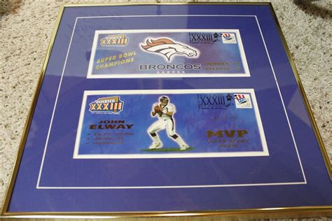 Super Bowl Xxxiii Denver Broncos And John Elway Commemorative Envelopes Framed Ebay