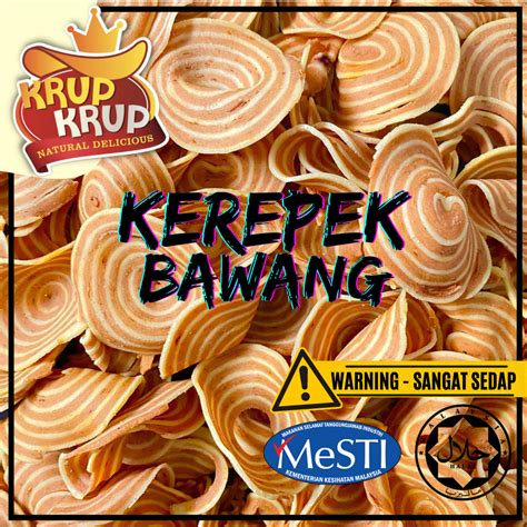 BAWANG HALAL ORIGINAL PEDAS 1000G 500G 300G 30G KRUP KRUP VIRAL