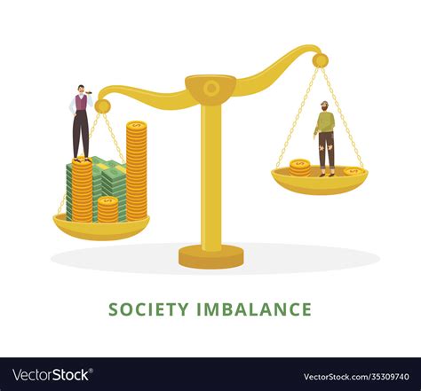 Society Imbalance With Poor And Rich Men Flat Vector Image