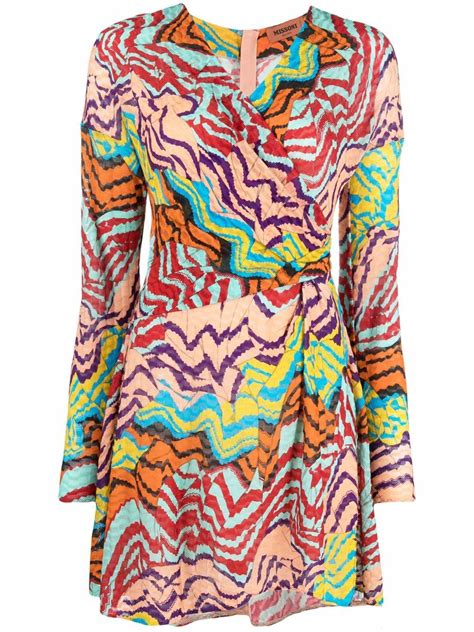 Buy Missoni Colour Blocked Zig Zag Mini Dress Pink At 29 Off