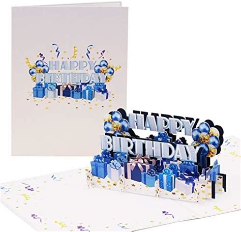 Biglietto Di Auguri Di Compleanno Con Scritta Happy Birthday In Blu