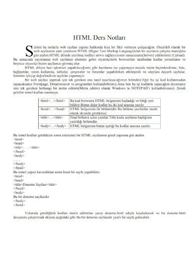 HTML - 99+ Examples, Format, How to Build, PDF