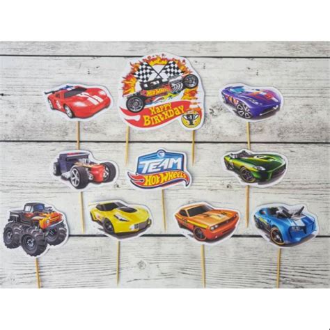 Jual Hot Wheels Birthday Cake Topper Cupcake Pudding Monster Trucks Tumpeng Hampers Hiasan