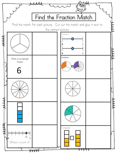 Fraction Matching Sheets Teaching Resources