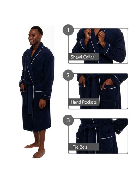 Buy Ross Michaels Mens Luxury Lightweight Cotton Terry Bathrobe W