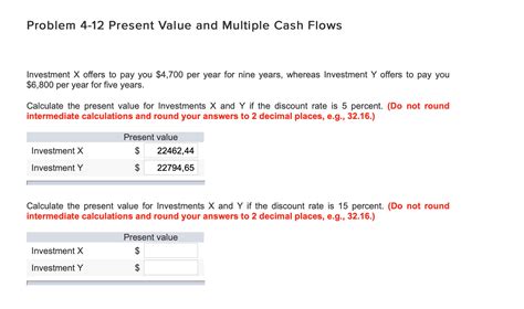 Solved Problem 4 12 Present Value And Multiple Cash Flows