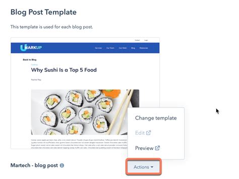 Manage your blog template and settings