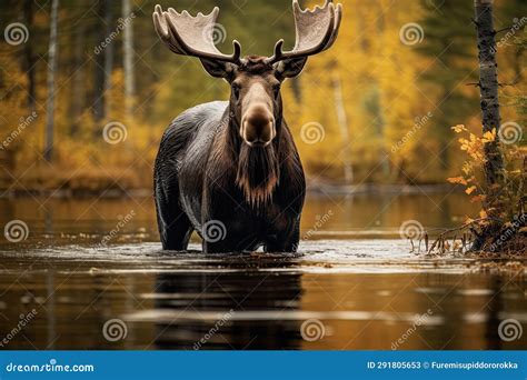 Wildlife Photography with Moose in Natural Habitat Stock Illustration ...