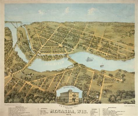 Menasha Wis Map Or Atlas Wisconsin Historical Society