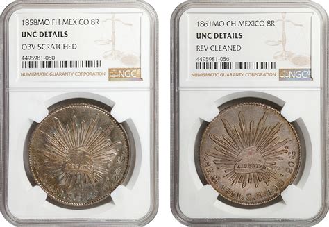 MEXICO Duo Of 8 Reales 2 Pieces 1858 61 Mexico City Mint Both NGC