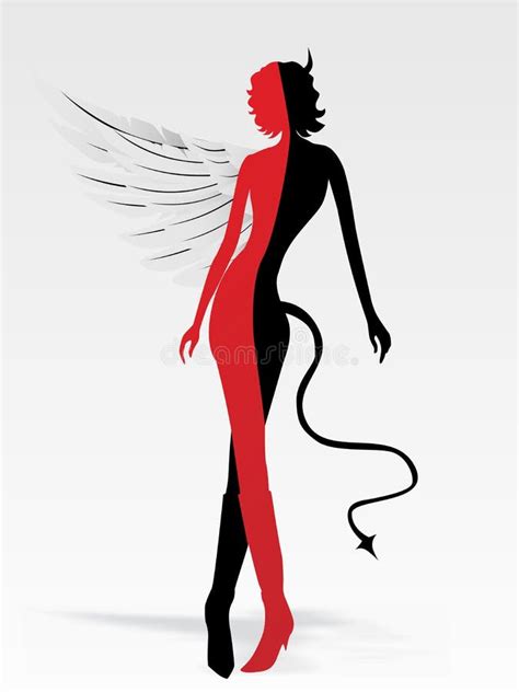 Angel And Devil Silhouettes Stock Vector Illustration Of Hell