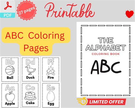 ABC Coloring Pages Alphabet Coloring Kindergarten Coloring - Etsy