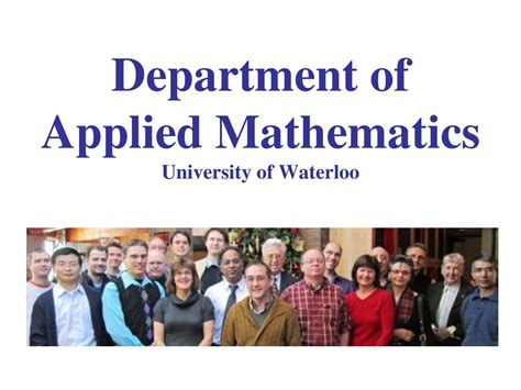 Department Of Applied Mathematics University Of Waterloo Ppt Download