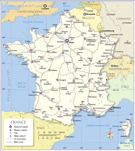 Capital of France map - Map of France capital (Western Europe - Europe)