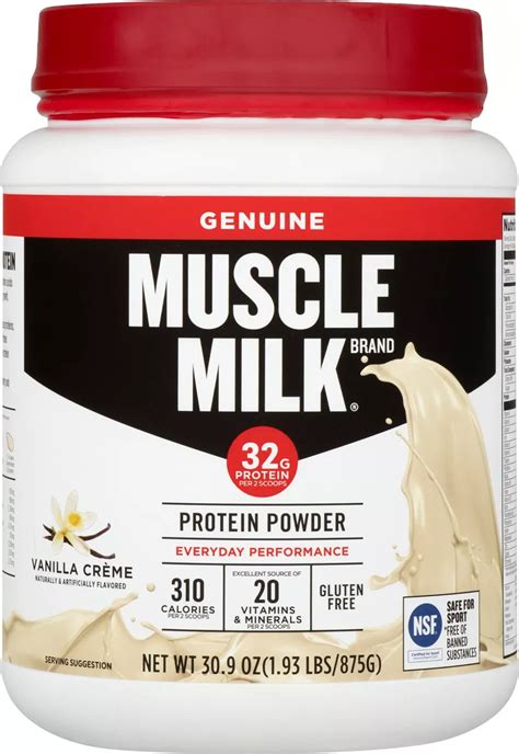 genuine Muscle milk Muscle Milk Protein Powder Vanilla Cream 875g is not halal, gluten-free ...