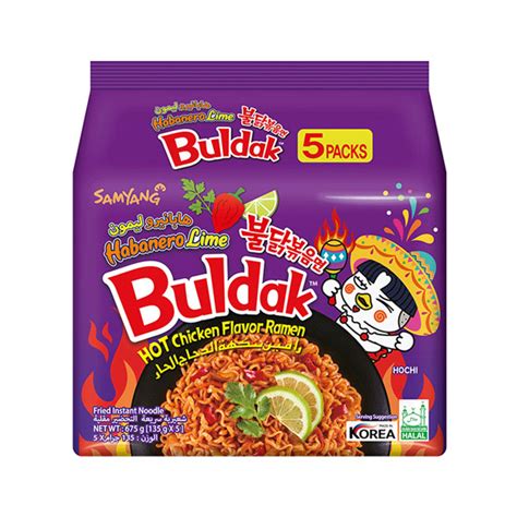 Samyang Buldak Hot Chicken Habanero Lime Ramen 135g Pack Of 5 OLIVE LAND