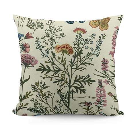 Creowell Spring Pillow Covers 18x18 Sage Green Floral Wild Flower