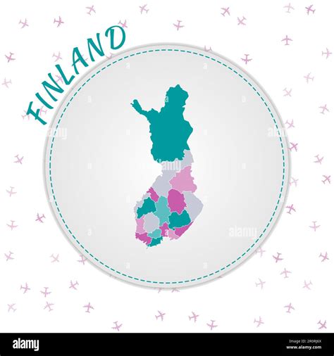 Diseño De Mapas De Finlandia Mapa Del País Con Regiones En Paleta De