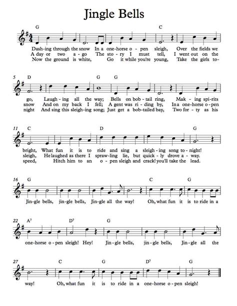 Printable Sheet Music For Jingle Bells Printable Templates Protal