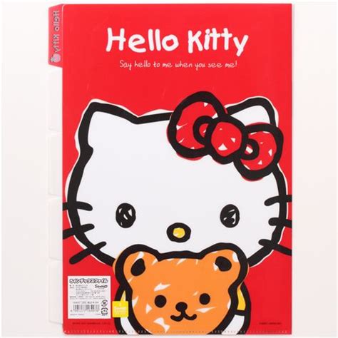 Cute Hello Kitty A4 Plastic File Folder 5 Pocket Teddy Bear Modes4u