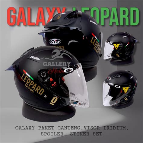 Jual Helm Kyt Galaxy Flat R Solid Hitam Doff Paket Ganteng Leopard