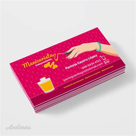 Tarjetas De Presentación Manicurista Andiseño Estudio Business Card