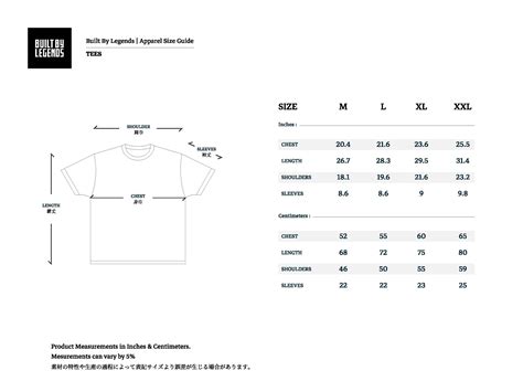 Sizing for Tees – builtbylegends