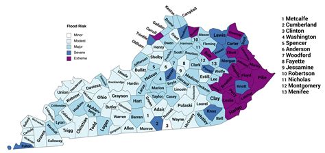 The risk of flooding in Kentucky due to climate change