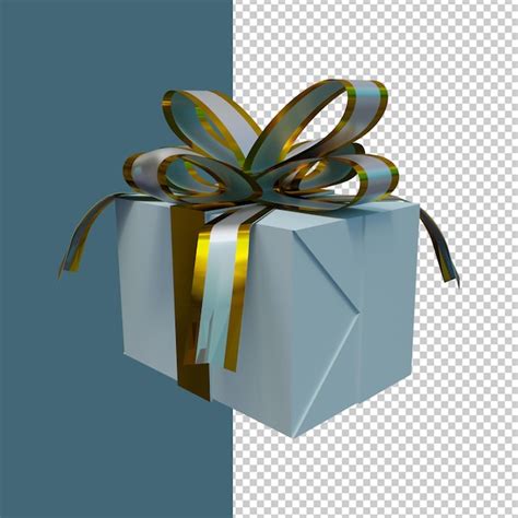 Coffret Cadeau De Luxe Rendu 3d Avec Ruban D Or PSD Premium