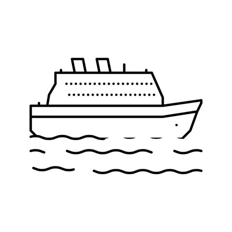 ship sea transport line icon vector illustration 18994277 Vector Art at ...