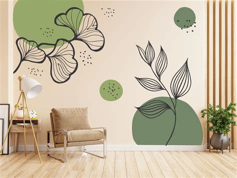 Adesivo De Parede Boho - Adesivo de Parede Boho Minimalista Floral B386 Verde | Elo7