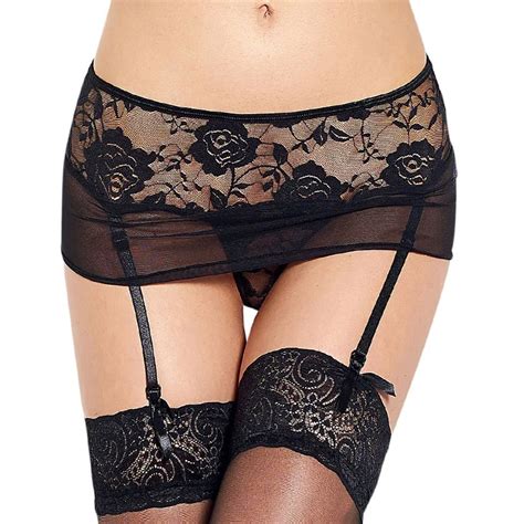 Floral Lace Sexy Garter Belt Suspender Plus Size High Waist Garter For Women Hot Transparent