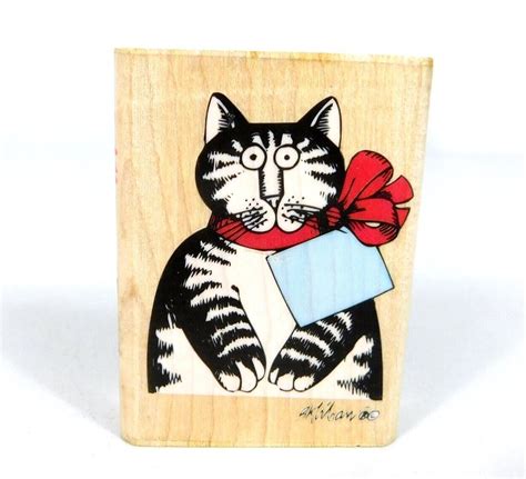 B Kliban Rubber Stampede For You Wood Mounted Rubber Stamp Red