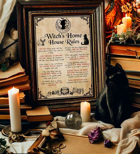 Witchs Home House Rules Poster Witch Art Print Witch Rules Witchy Home