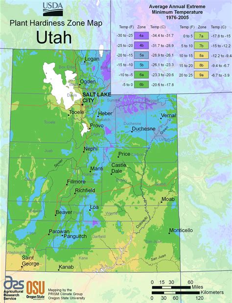 Utah Plant Hardiness Zone Map •