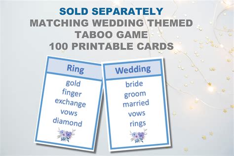 Bridal Shower Charades Pictionary Game 50 Cards, Purple Floral ...